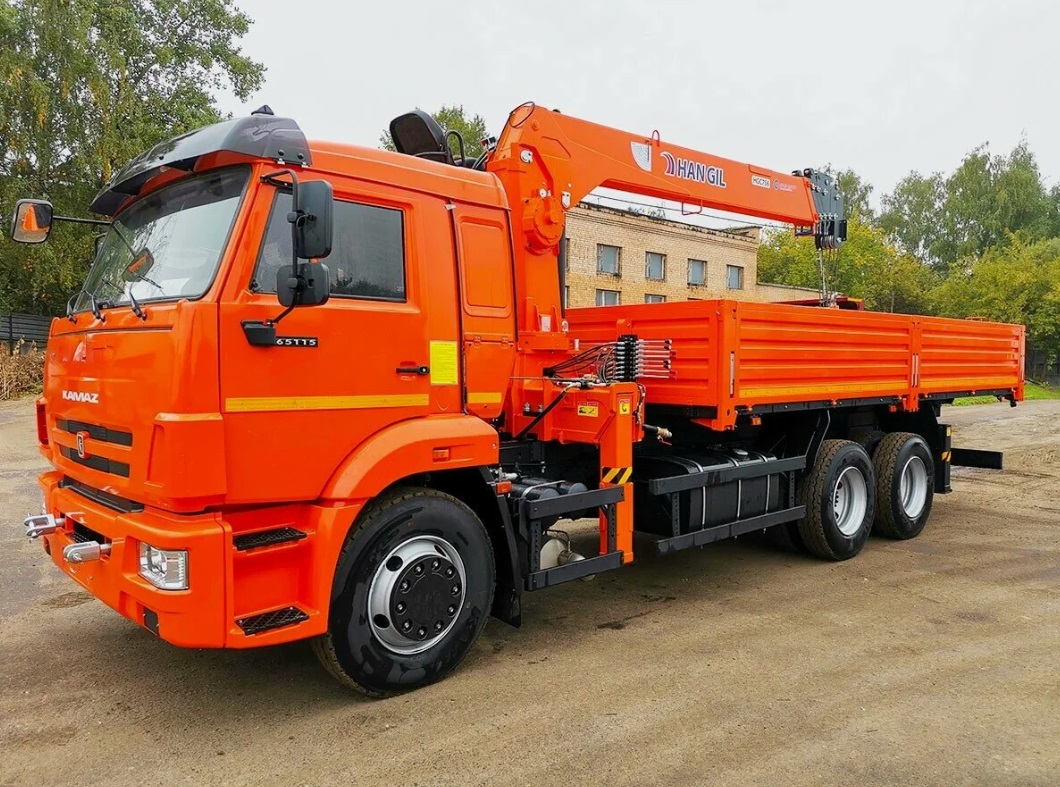 Самосвал камаз 65115 с КМУ Hangil HGC 514